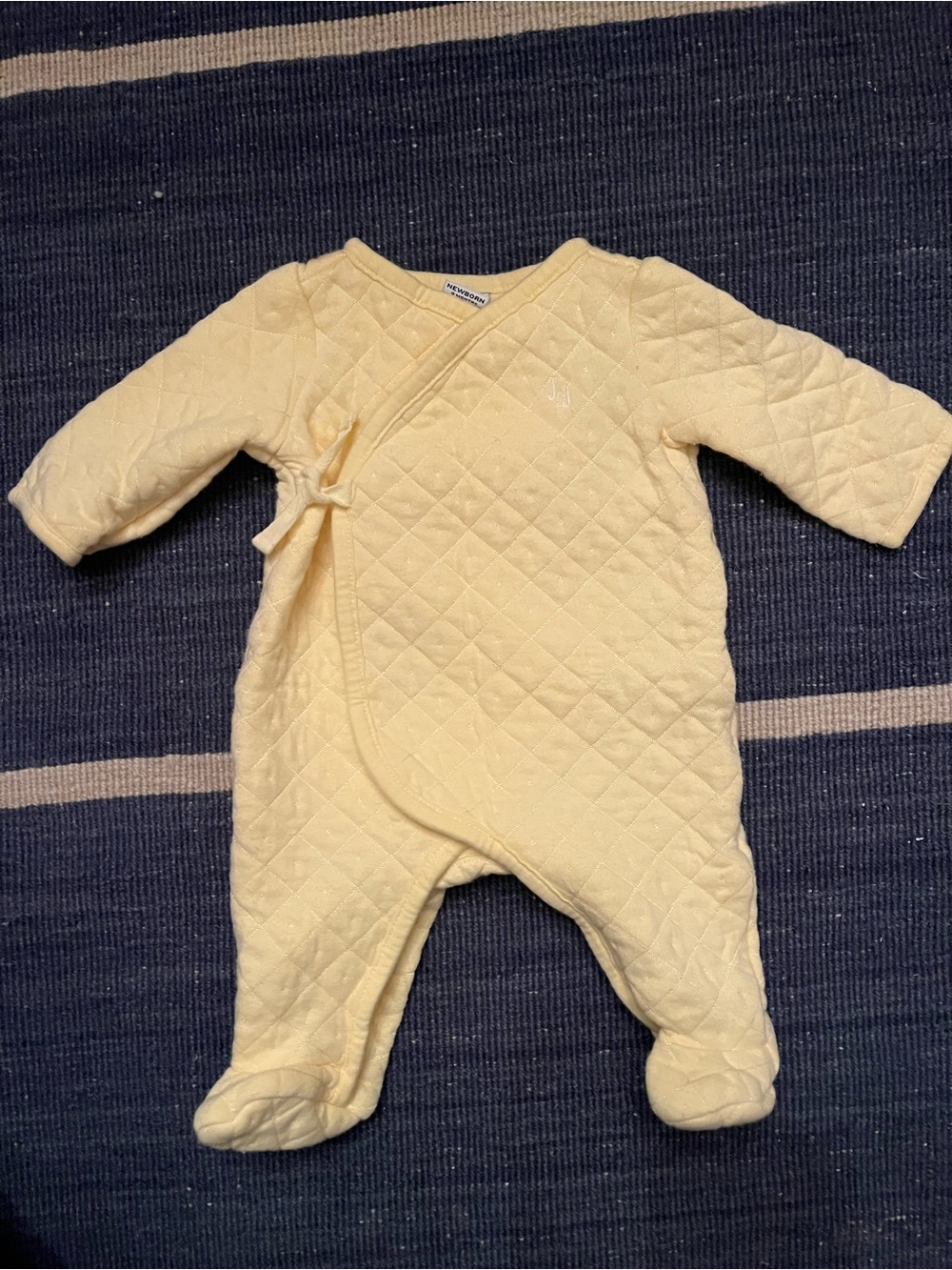 Janie & Jack yellow quilted onesie